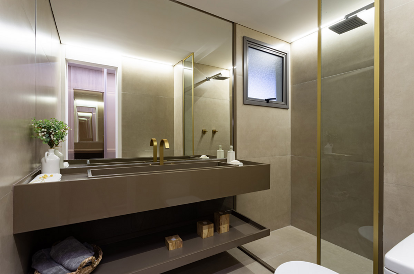 Banheiro suíte master - 114 m² (Foto do decorado)