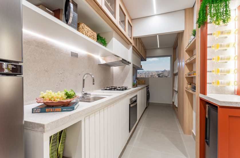 Cozinha - 2 Dorms. (1 Suíte) - 79m² (Foto do decorado) 